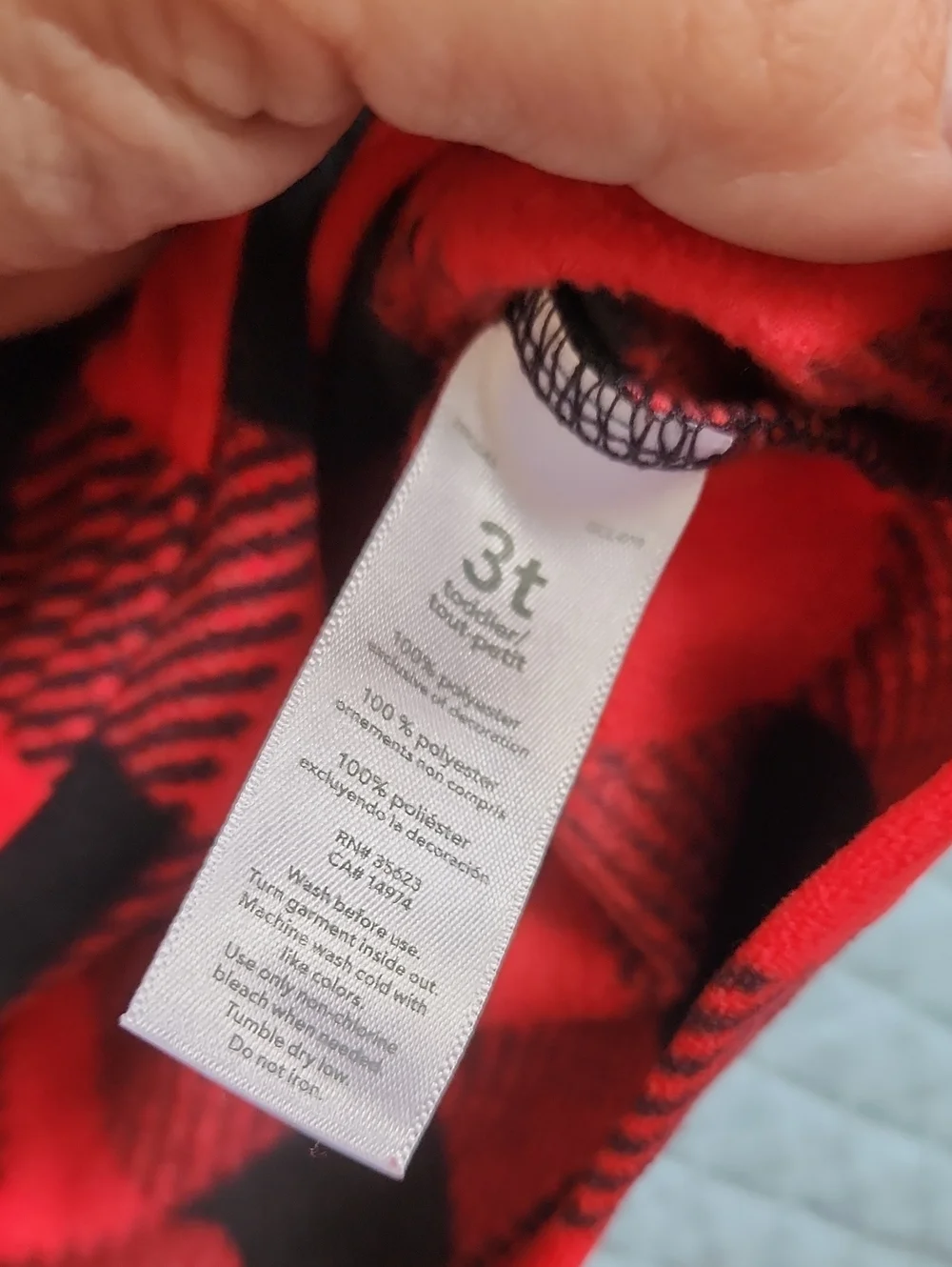 3T Carter's Red & Black Buffalo Plaid Sherpa-Lined Pullover